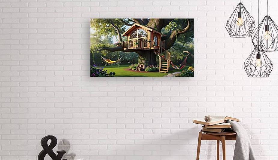 Imagine a whimsical treehouse nestled high among the branches of a majestic oak tree. 1 by Amine Karaouzene