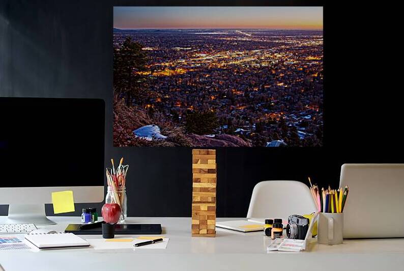 City Of Boulder Colorado Downtown Scenic Sunrise View   by Bo Insogna