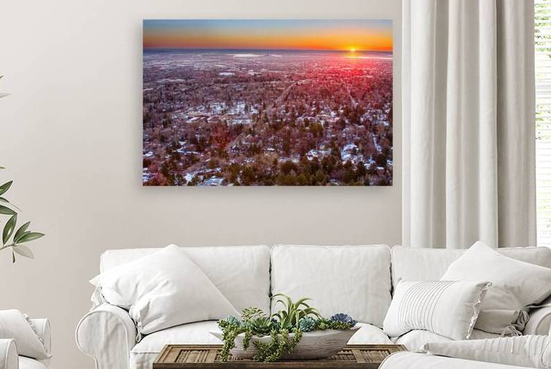 Winter Morning Sunrise Over Boulder Colorado University by Bo Insogna