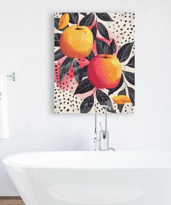 Apple fruit  Plant Botanical Drawing  Dining Room and Kitchen wall decor by Fabd