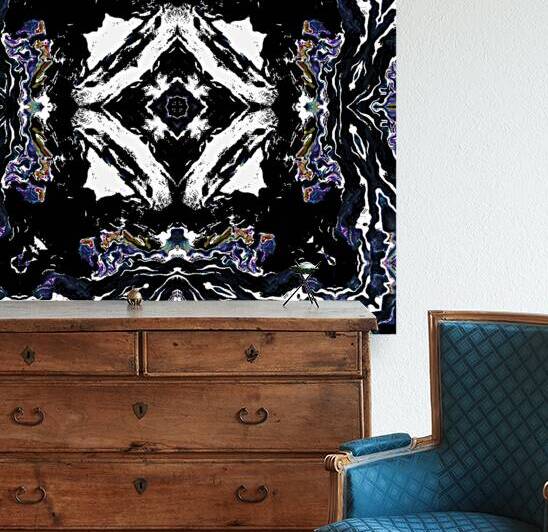 Abstract Black White Purple Kaleidoscope Flow by Catriona Roberts Nature Photography and Designs