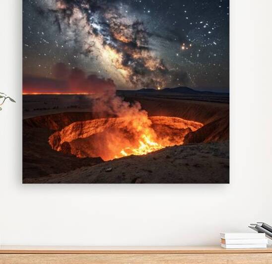 Gateway to the Cosmos: A Fiery Portal Beneath the Starry Sky  by Mohammed adam