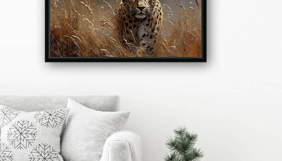 Big Cat in Tall Grass by Dan Canopy