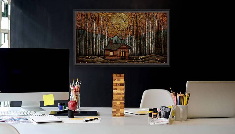 Wood Cabin in the Woods by Dan Canopy