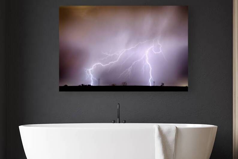 Lightning Strikes The Dacona Oil Fields by Bo Insogna