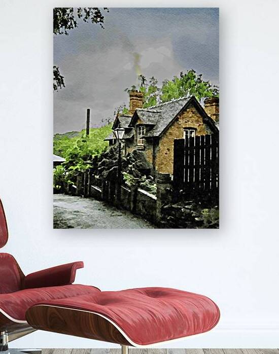 Charming cottage nestled in the scenic Shropshire Hills England watercolor painting by Gestalt Imagery