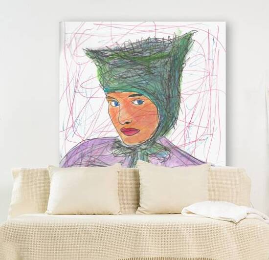 Girl with a Fuzzy Hat by Robert Burton