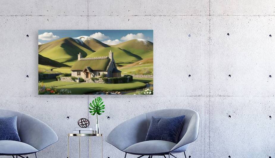 Idyllic Countryside Cottage Amidst Rolling Hills by amjad kwrali