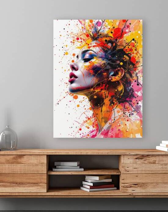 Abstract Portrait of a Woman in a Burst of Color by REALLY