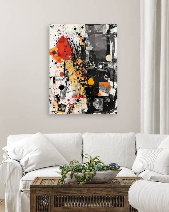 Abstract Collage with Textured Elements and Mixed Media by REALLY