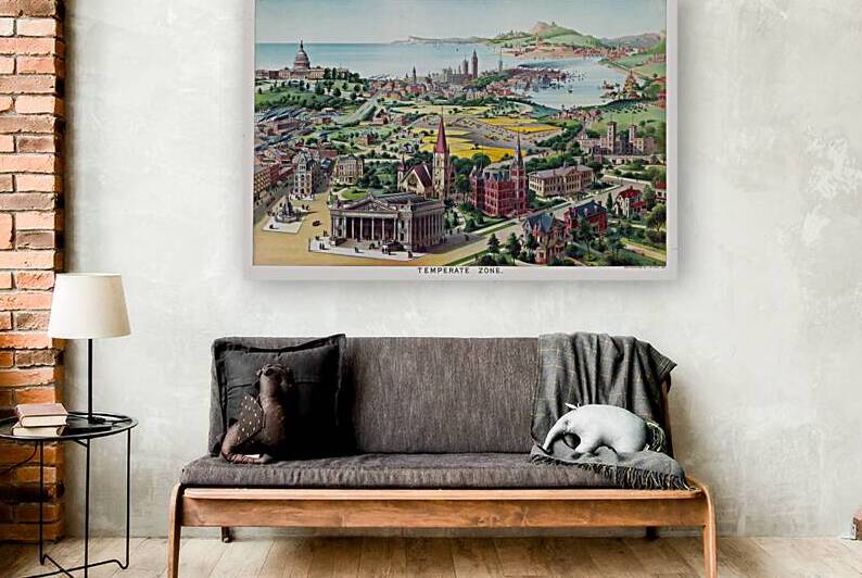 1893 Educational Chart of the Temperate Zone Showing Global Climate Vegetation and Geographical Features Used in 19th Century Scientific Instruction by History In Your Home