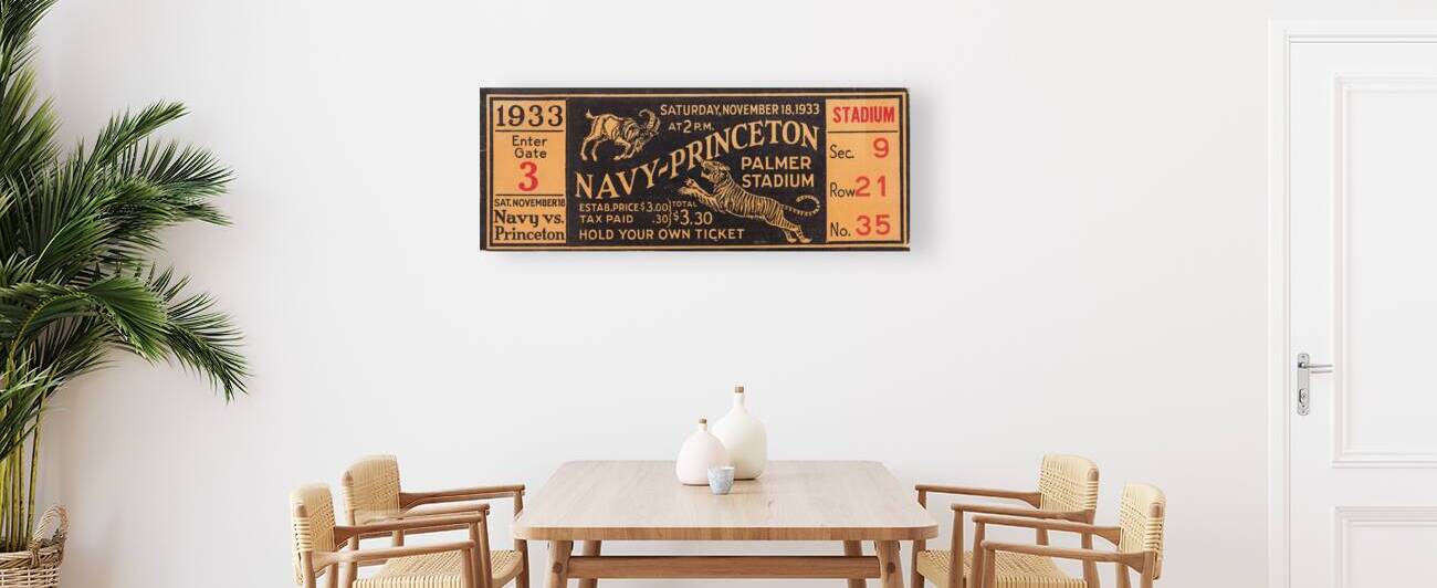 1933 Navy vs. Princeton Football Ticket by Row One Brand