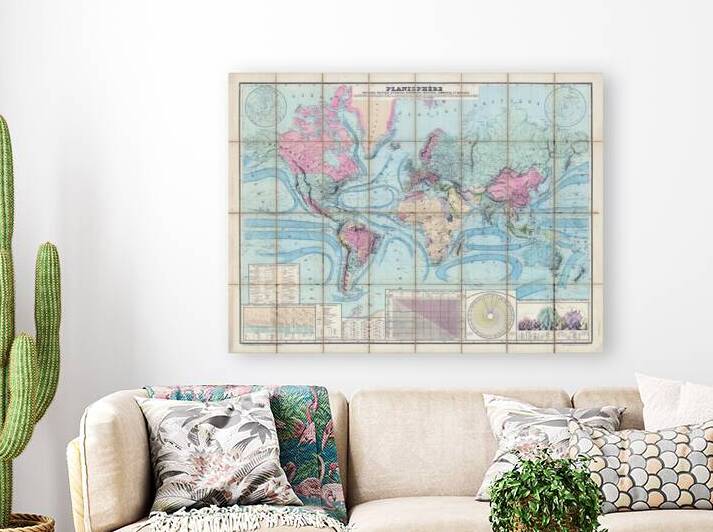 1882 Educational Map of the World Showing Continents Ocean Currents Climate Zones and Global Geography for 19th Century School Instruction by History In Your Home