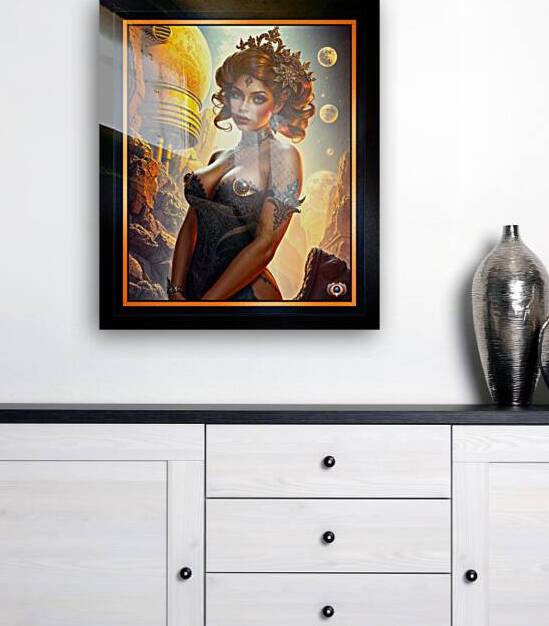 Ousela The Cosmic Vixen Pinup Girl Of Osteselian Mesmerizing AI Concept Art by Xzendor7 by xzendor7