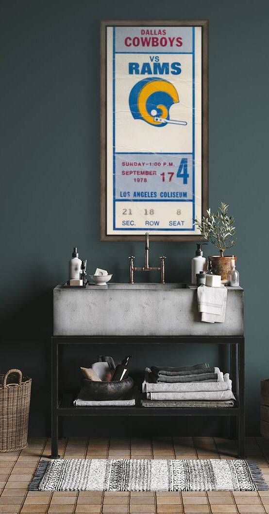 1978 Dallas Cowboys vs. LA Rams Ticket Art by Row One Brand