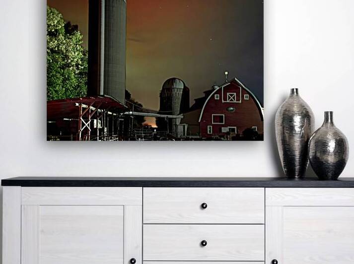 Farm Shadows and Northern Lights by Lisa Drew