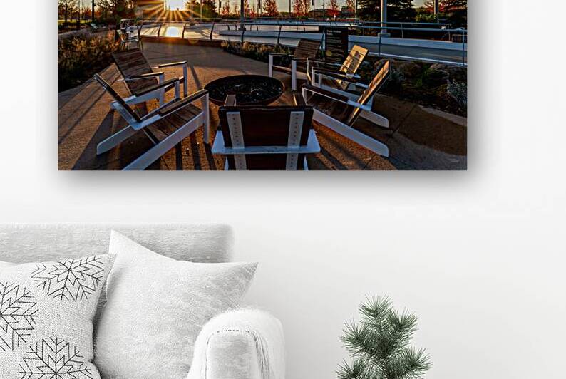 Sunrise At Omaha Skate Ribbon Seating Area by Jennifer White