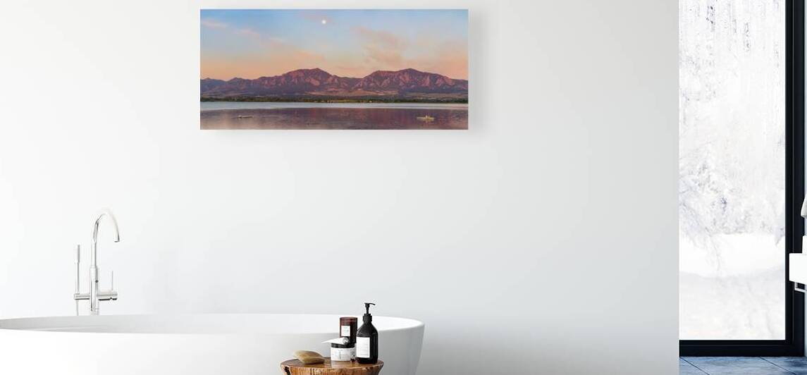 Blue Moon Front Range Boulder Sunrise Panaorama by Bo Insogna