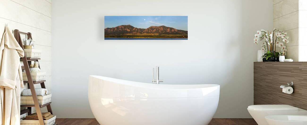 Full Moon Boulder Colorado Front Range Panorama by Bo Insogna