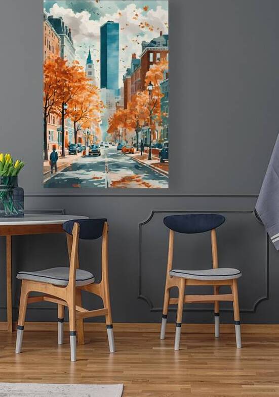Watercolor style painting Celebrate the crisp beauty of autumn in Boston-UN35 by topgallery