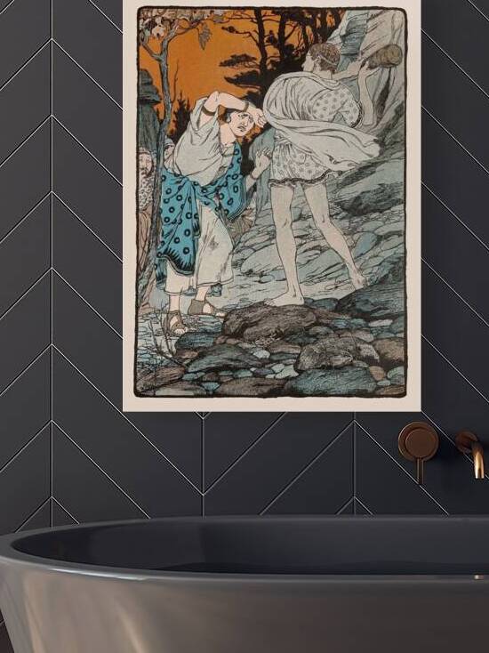 Theseus flung him from him. And lifted up his dreadful club [1901] by Maud Hunt Squire [1873–1954] by MyCozyFineArt