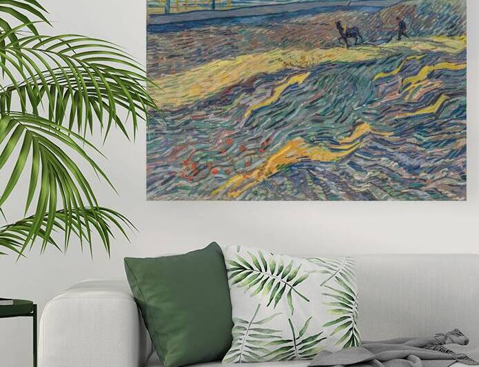 Laboureur dans un champ [1889] by Vincent van Gogh [1853–1890] by MyCozyFineArt