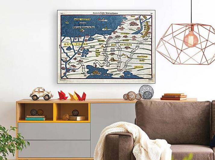 1581 Map of the Exodus of the Israelites from Egypt by Moses – Early Biblical Map Depicting the Journey Through the Sinai Desert Ancient Egypt and the Promised Land Reflecting Renaissance Biblical Cartography by History In Your Home