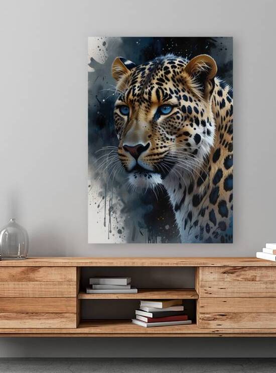 Blue-Eyed Leopard Portrait by Fab Haven