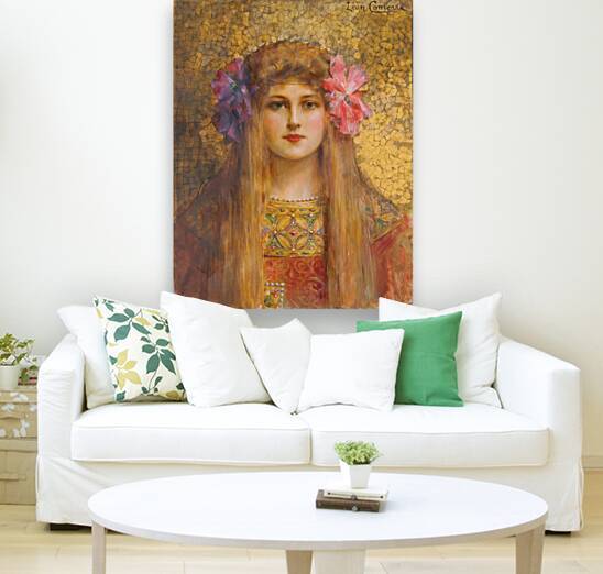 Portrait de Femme au turban fleuri by Léon François Comerre [1850–1916] by MyCozyFineArt