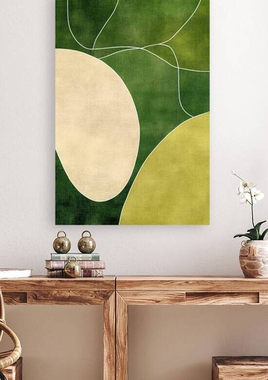 Abstract Shapes in Warm Neutrals Olive and Beige by Travelling Light
