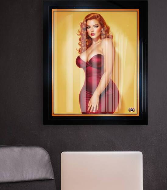 Isabella Rosalie Moreau In A Stunning Velvet Red Dress With Fiery Red Curls Gorgeous AI Concept Art by Xzendor7 by xzendor7