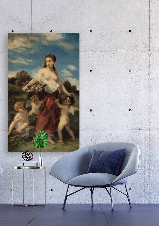 Flore Saisie Par L’amour Or L’innocence En Danger [1851] by Narcisse–Virgile Diaz de La Peña [1808–1876] by MyCozyFineArt