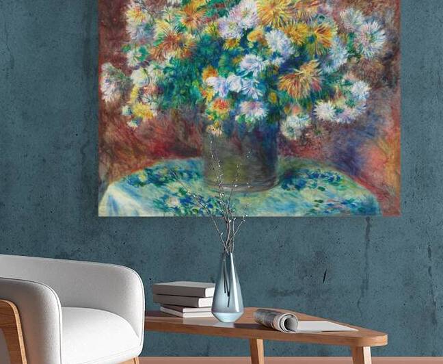 Chrysanthemums [1881] by Pierre–Auguste Renoir [1841–1919] by MyCozyFineArt