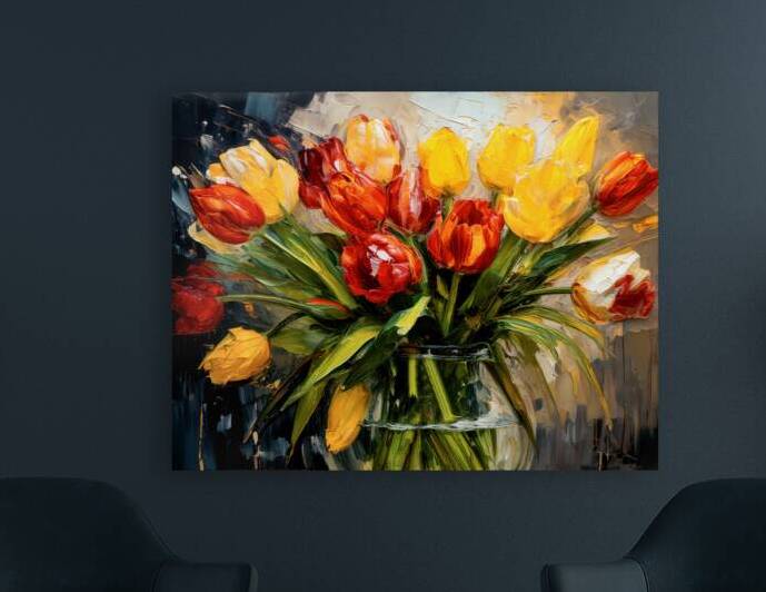 Red and Yellow Tulips by Thea Menagh