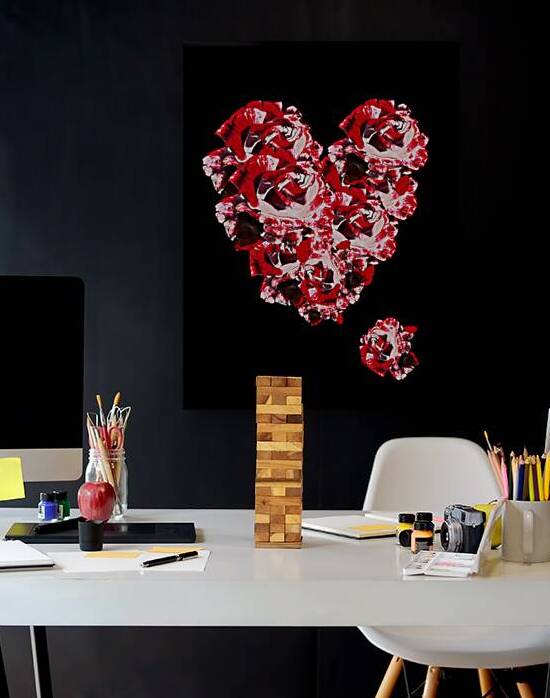 Abstract Red Roses Heart by Catriona Roberts Nature Photography and Designs