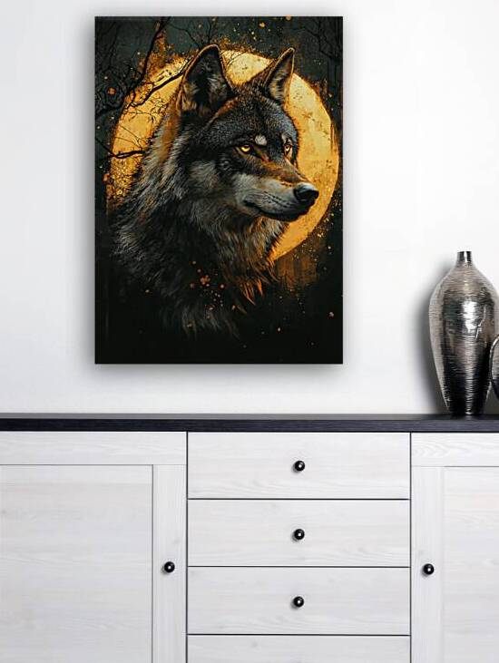 Mystic Wolf Under the Moon by Anne Laure GOUPIL