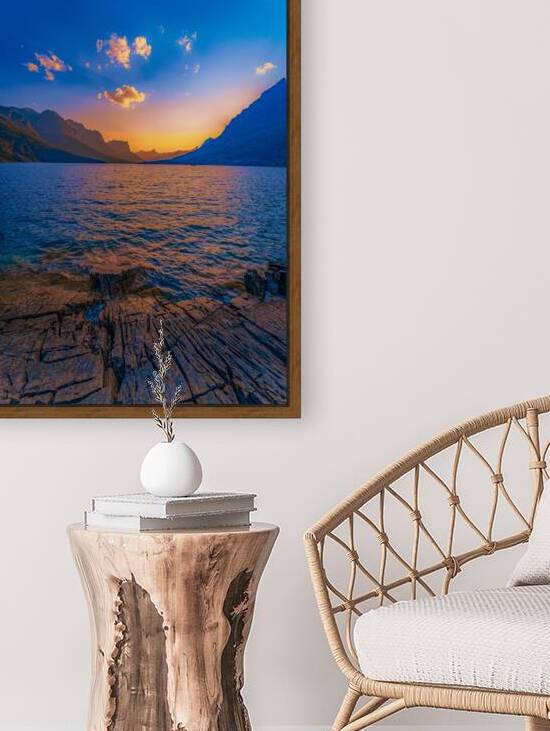 Sun set at St Mary Lake by Geoffrey Prior