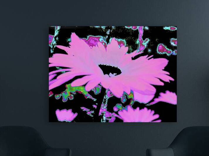 Abstract Surreal Neon Daises  by Catriona Roberts Nature Photography and Designs