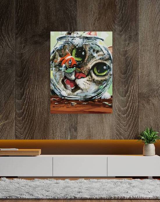 Curious Cat  Cautious Goldfish by Ramy Salah Hefny