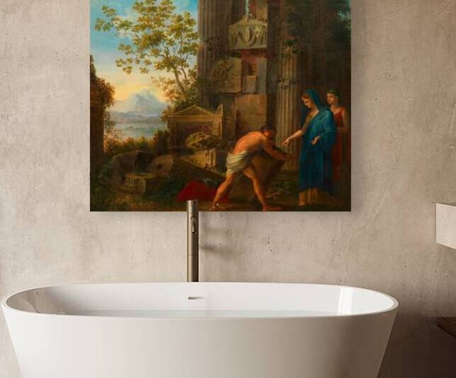 Theseus findet unter dem Felsen das Schwert seines Vaters Aigeus [1802] by Joseph Dorffmeister [1764–1814] by MyCozyFineArt