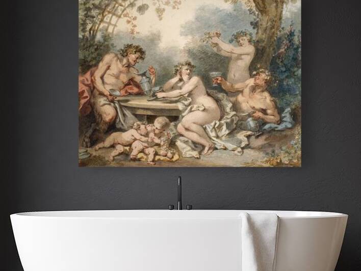 Nymphes et faune [1767] by Jacques–Philippe Caresme [1734–1796] by MyCozyFineArt