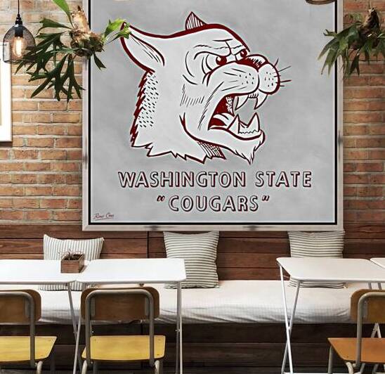 1950s Washington State Cougars Art by Row One Brand