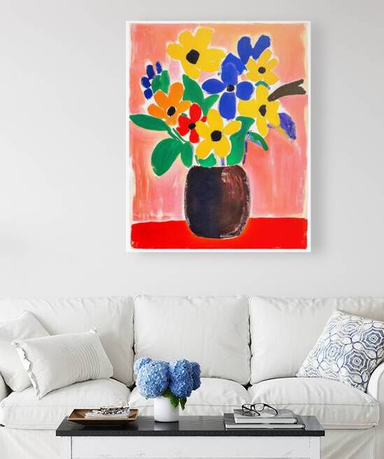 Abstract Vase of Bright Flowers by Travelling Light