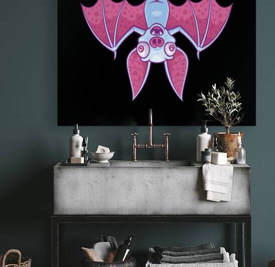 Stay Weird Quirky Albino Vampire Bat Cartoon by fizzgig