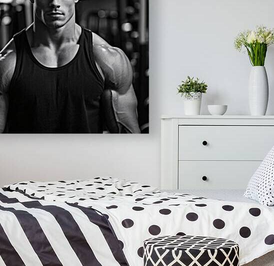 Unbreakable Focus – Black and White Gym Warrior by Ae ArtVibe