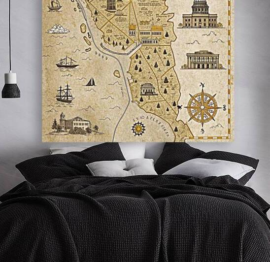 Cartographic Chronicles: Washington’s Antique Explorer’s Atlas in Sepia by NovaArtistry