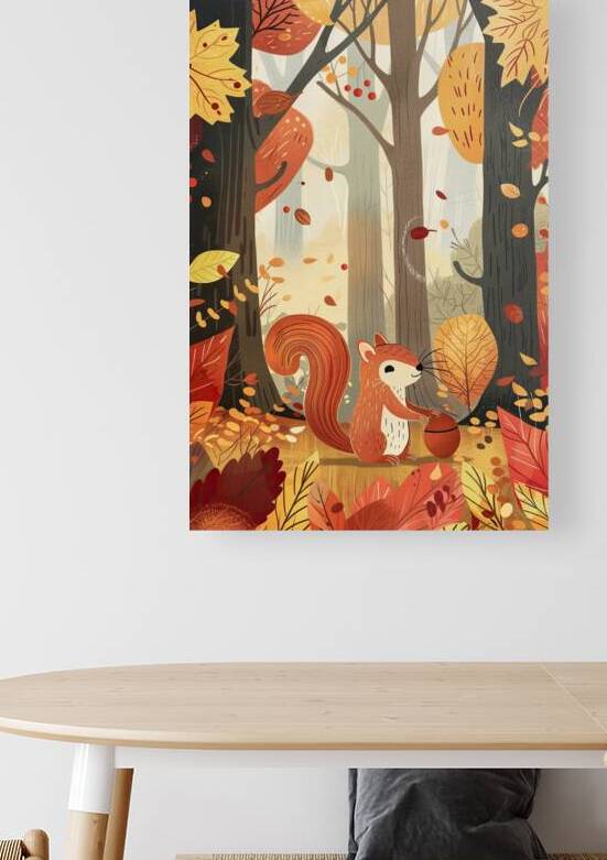 Autumn Squirrel Gathering Nuts 78HNP3 45 by Abstract Rebellion