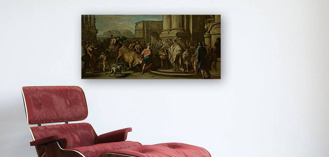 Theseus Taming the Bull of Marathon [circa 1730] by Charles–André van Loo [1705–1765] by MyCozyFineArt