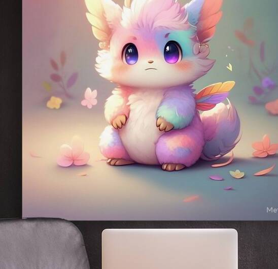 Playful Cartoon Bunny in a Floral Wonderland by Erin Adel