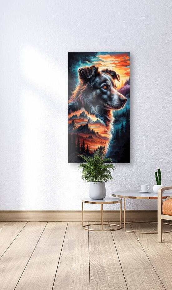 Majestic Sunset Dog in Nature Landscape by Abdu innovations